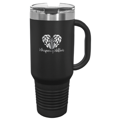 Black Whispering Willows 40 oz laser engraved tumbler.