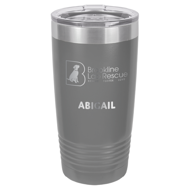 Brookline Lab Rescue Laser Engraved 20 oz tumbler