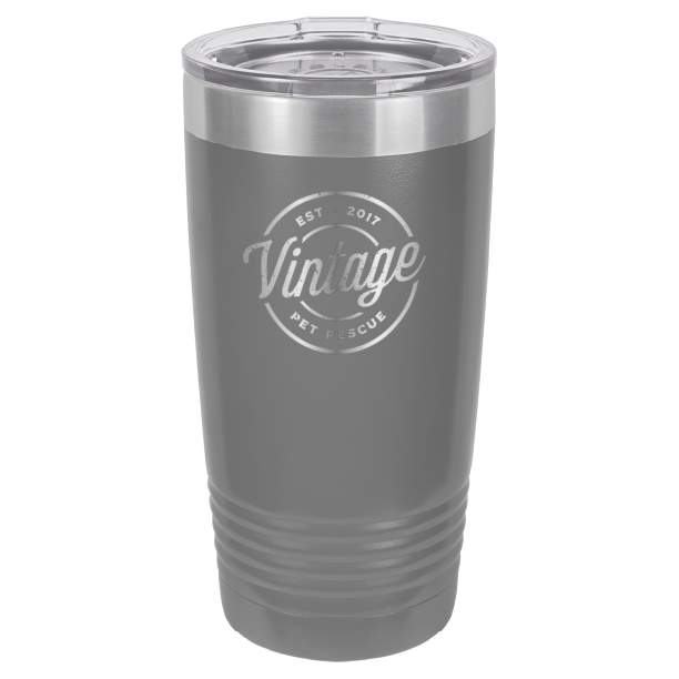 Vintage Pet Rescue Laser Engraved 20 oz. Tumbler