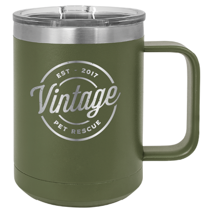 Vintage Pet Rescue 15 oz. Coffee Cup - Laser Engraved