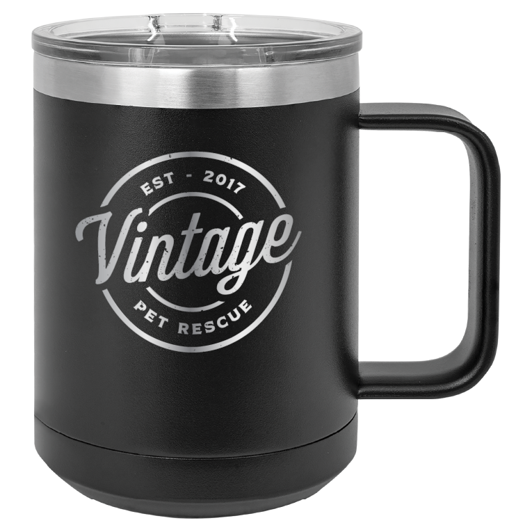 Vintage Pet Rescue 15 oz. Coffee Cup - Laser Engraved