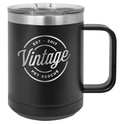 Vintage Pet Rescue 15 oz. Coffee Cup - Laser Engraved