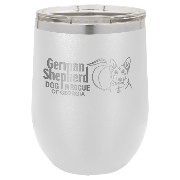 German Shepherd Dog Rescue of Georgia 12 oz Wine Tumbler - Laser Engraved