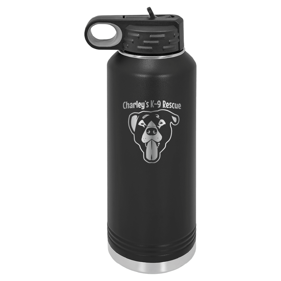 Charley's K9 Rescue 40 oz. Water Bottle - Laser Engraved