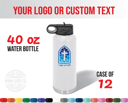 Full Color Printed 40 oz water bottle: case of 12