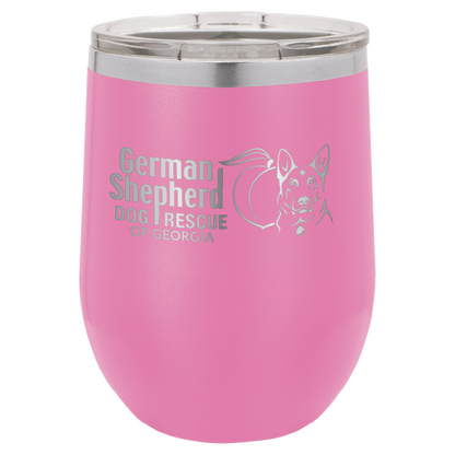 German Shepherd Dog Rescue of Georgia 12 oz Wine Tumbler - Laser Engraved