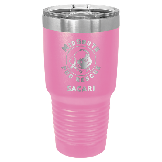 MidSouth Pug Rescue 30 oz. Tumbler - Laser Engraved