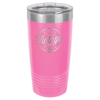 Vintage Pet Rescue Laser Engraved 20 oz. Tumbler