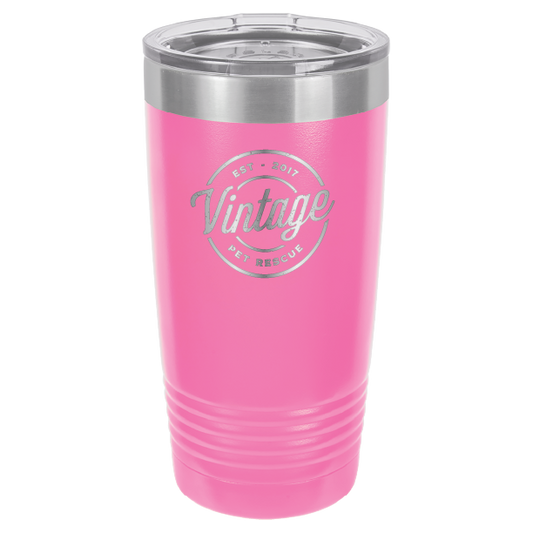 Vintage Pet Rescue Laser Engraved 20 oz. Tumbler