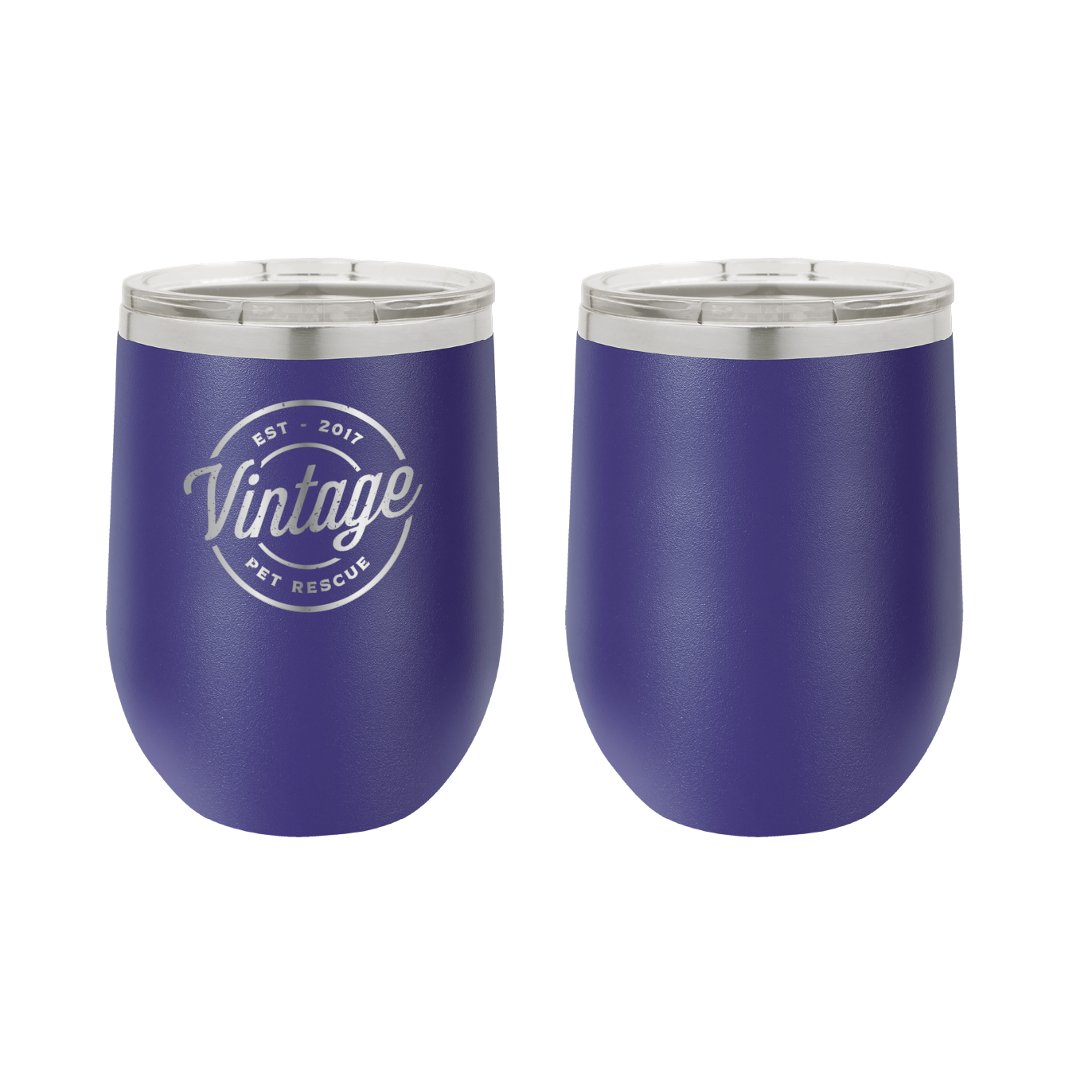 Vintage Pet Rescue 12 oz Wine Tumbler - Laser Engraved