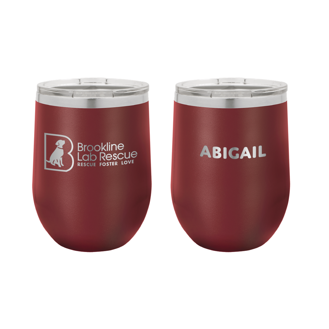 Brookline Lab Rescue 12 oz Wine Tumbler - Laser Engraved