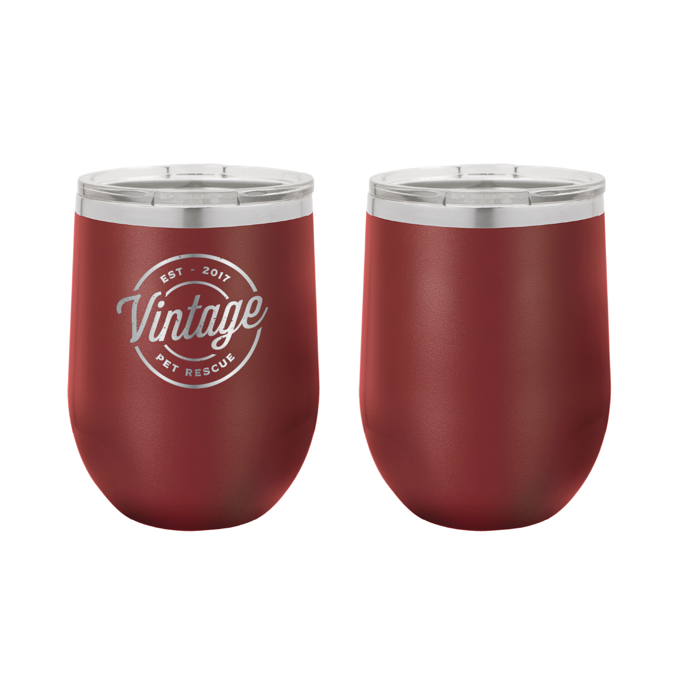 Vintage Pet Rescue 12 oz Wine Tumbler - Laser Engraved