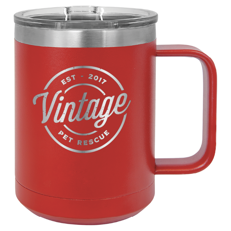 Vintage Pet Rescue 15 oz. Coffee Cup - Laser Engraved