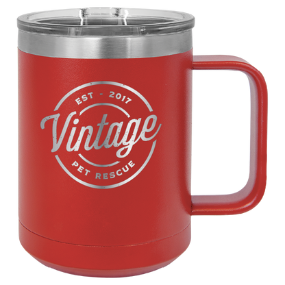 Vintage Pet Rescue 15 oz. Coffee Cup - Laser Engraved