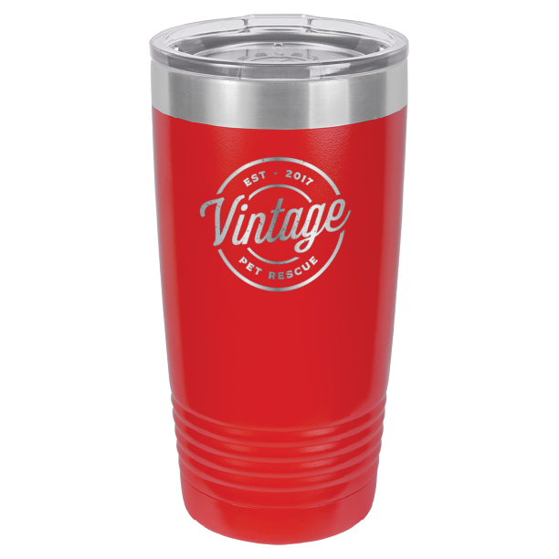 Vintage Pet Rescue Laser Engraved 20 oz. Tumbler
