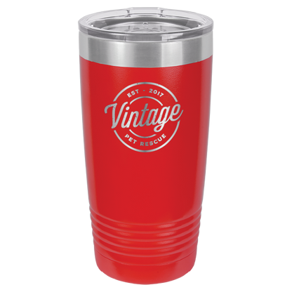 Vintage Pet Rescue Laser Engraved 20 oz. Tumbler