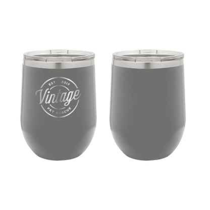 Vintage Pet Rescue 12 oz Wine Tumbler - Laser Engraved