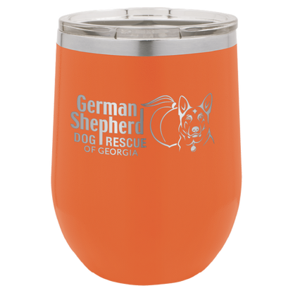 German Shepherd Dog Rescue of Georgia 12 oz Wine Tumbler - Laser Engraved