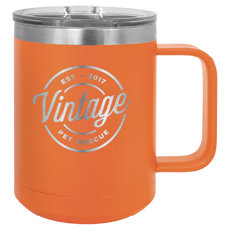 Vintage Pet Rescue 15 oz. Coffee Cup - Laser Engraved