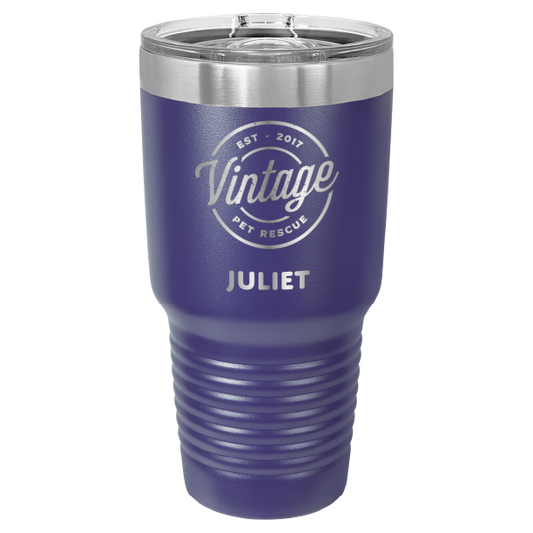 Vintage Pet Rescue 30 oz. Tumbler - Laser Engraved, Personalizable