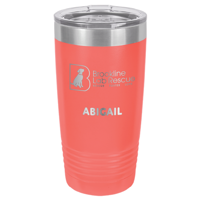 Brookline Lab Rescue Laser Engraved 20 oz tumbler