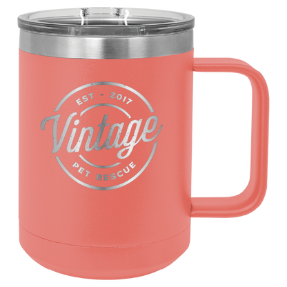 Vintage Pet Rescue 15 oz. Coffee Cup - Laser Engraved