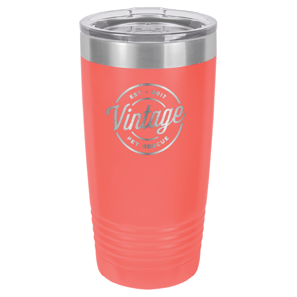 Vintage Pet Rescue Laser Engraved 20 oz. Tumbler