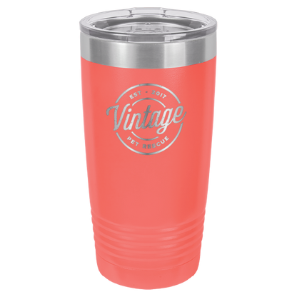 Vintage Pet Rescue Laser Engraved 20 oz. Tumbler