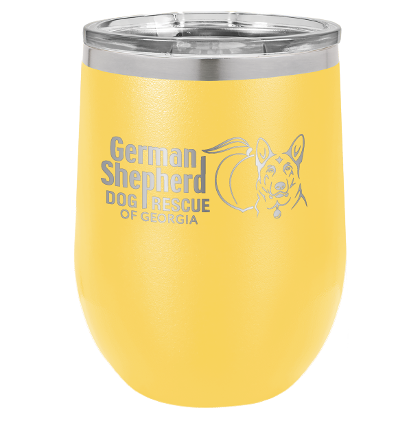 German Shepherd Dog Rescue of Georgia 12 oz Wine Tumbler - Laser Engraved