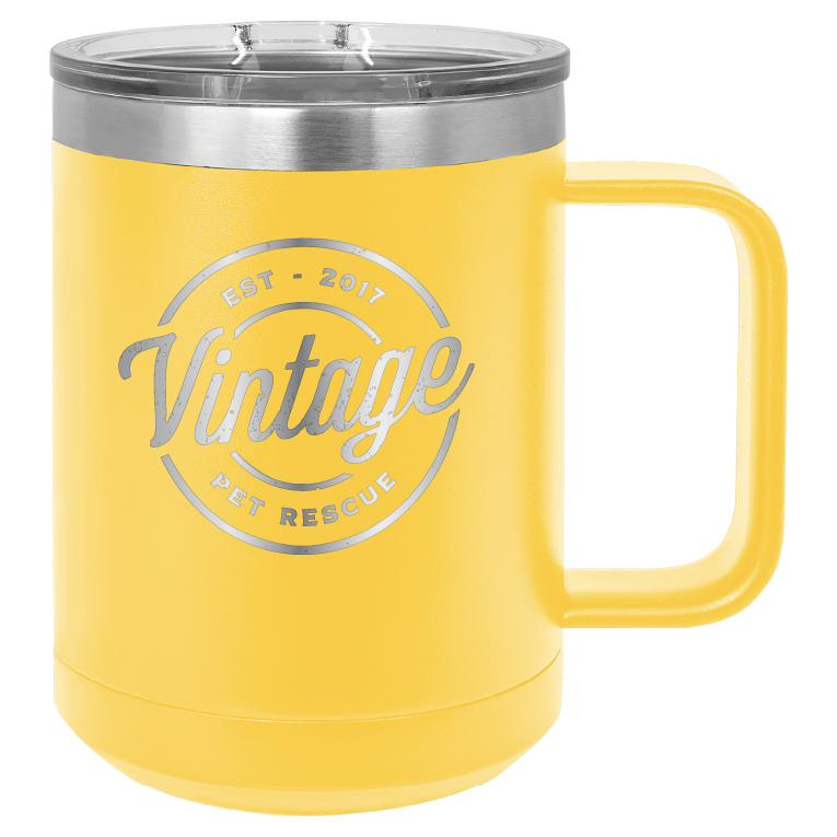 Vintage Pet Rescue 15 oz. Coffee Cup - Laser Engraved
