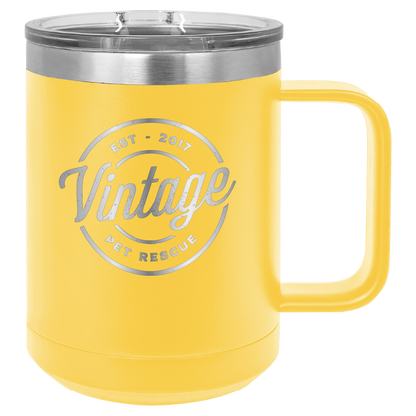 Vintage Pet Rescue 15 oz. Coffee Cup - Laser Engraved