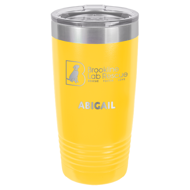 Brookline Lab Rescue Laser Engraved 20 oz tumbler