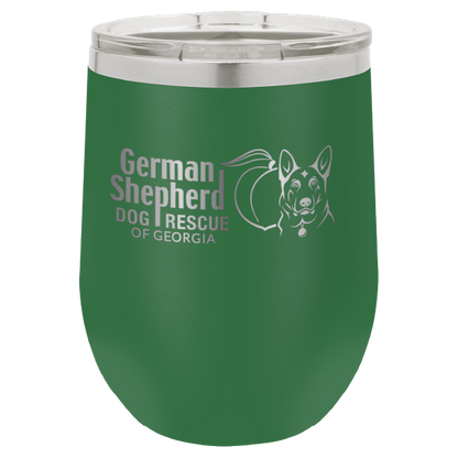 German Shepherd Dog Rescue of Georgia 12 oz Wine Tumbler - Laser Engraved