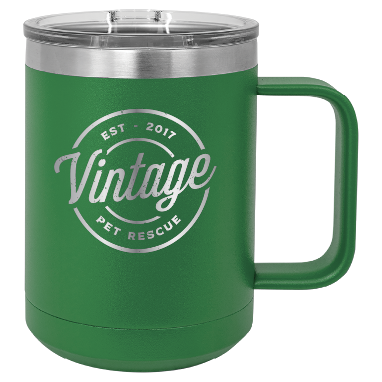 Vintage Pet Rescue 15 oz. Coffee Cup - Laser Engraved