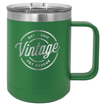 Vintage Pet Rescue 15 oz. Coffee Cup - Laser Engraved