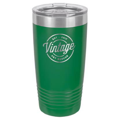 Vintage Pet Rescue Laser Engraved 20 oz. Tumbler