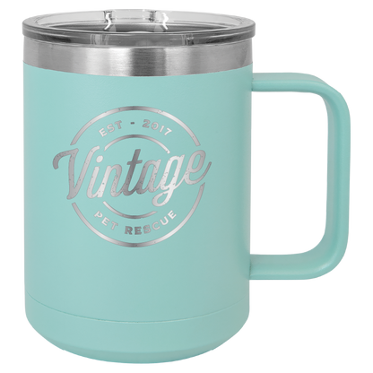 Vintage Pet Rescue 15 oz. Coffee Cup - Laser Engraved