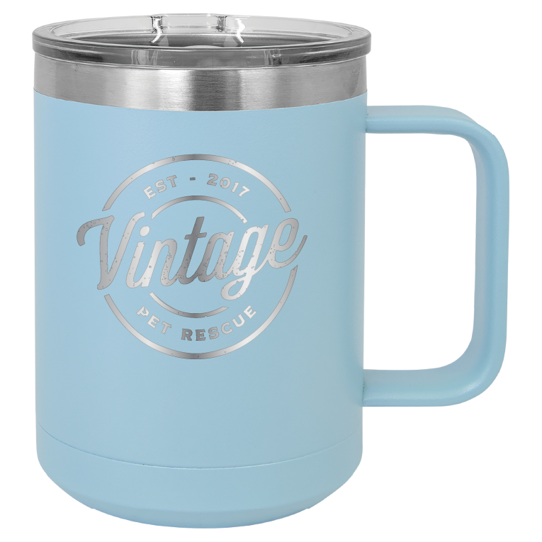 Vintage Pet Rescue 15 oz. Coffee Cup - Laser Engraved