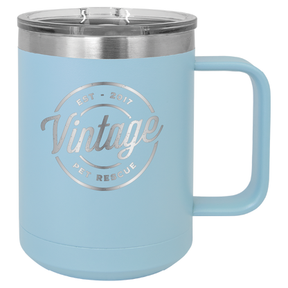 Vintage Pet Rescue 15 oz. Coffee Cup - Laser Engraved