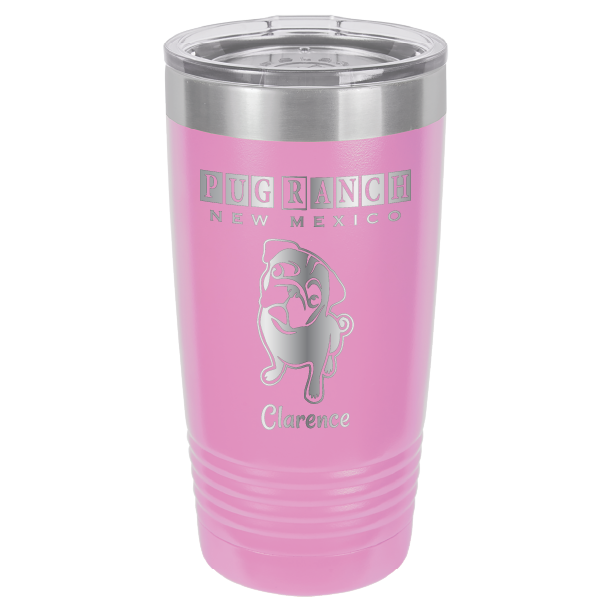 Laser Engraved 20 oz tumbler for Pug Ranch New Mexico: Light Purple