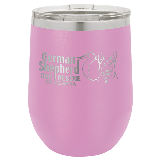 German Shepherd Dog Rescue of Georgia 12 oz Wine Tumbler - Laser Engraved