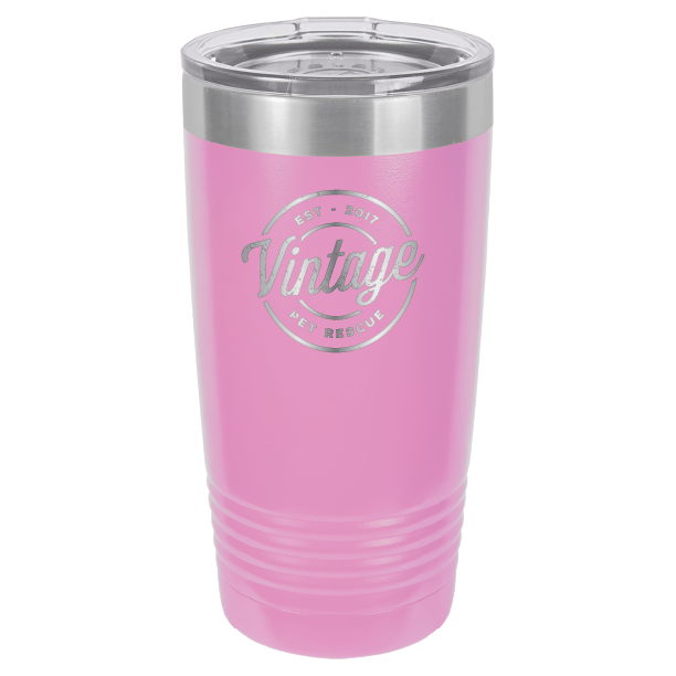 Vintage Pet Rescue Laser Engraved 20 oz. Tumbler