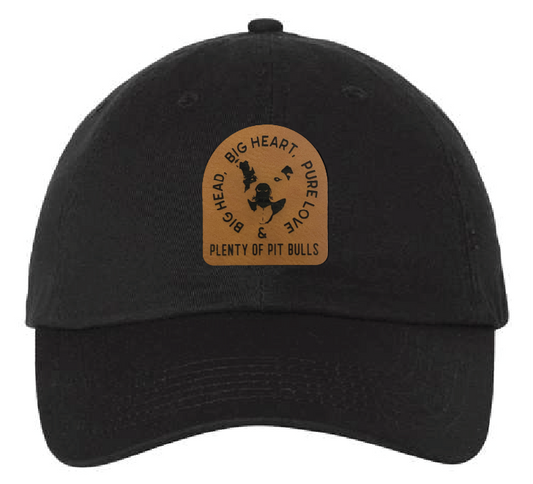 Plenty of Pit Bulls Dad Patch Hat (Black Hat, Brown Patch)