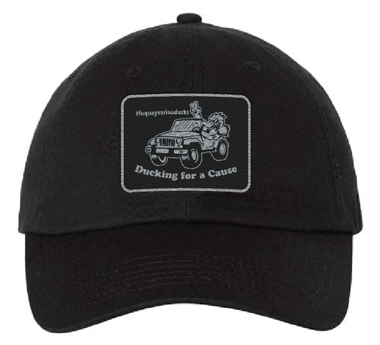 Fuquay Varina Jeep Club Dad Patch Hat (Black Hat, Black/Silver Patch)