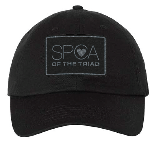 SPCA of the Triad Dad Patch Hat (Black Hat, Black/Silver Patch)