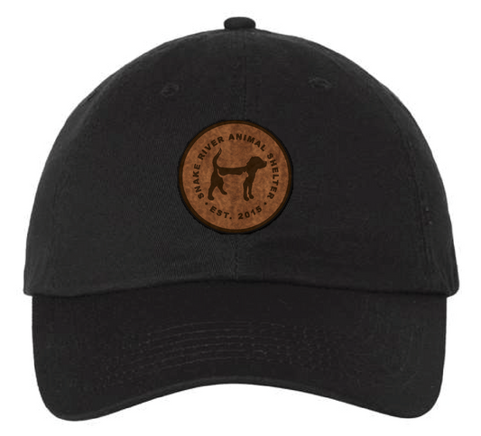 Snake River Animal Shelter Dad Patch Hat (Black Hat, Brown/Black Patch)