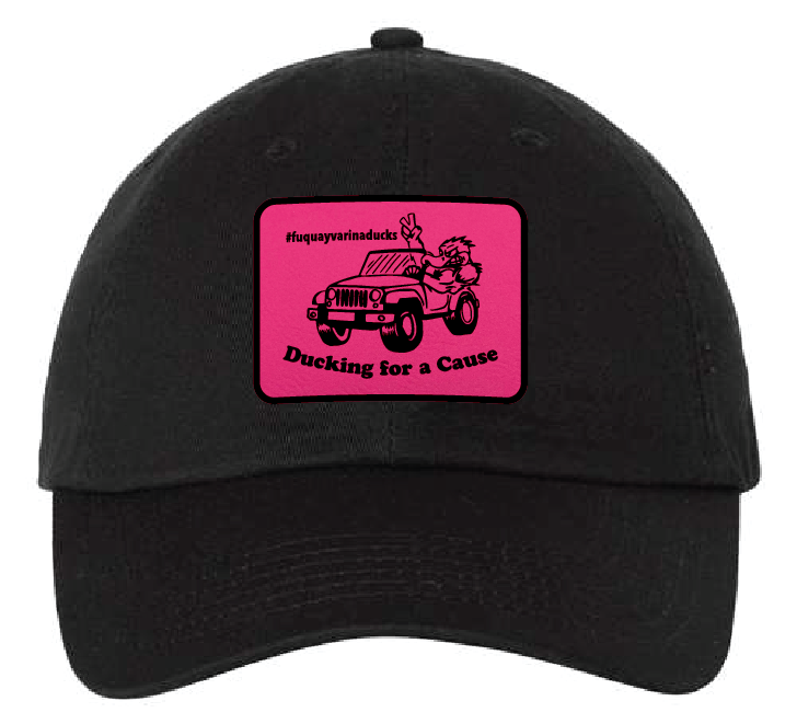 Fuquay Varina Jeep Club Dad Patch Hat (Black Hat, Pink/Black Patch)
