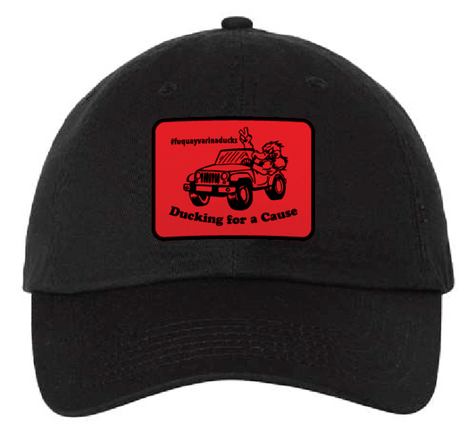 Fuquay Varina Jeep Club Dad Patch Hat (Black Hat, Red/Black Patch)