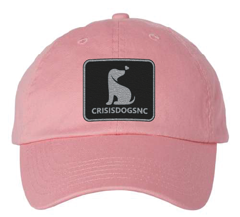 Crisis Dogs NC Dad Patch Hat (Pink Hat, Black and Silver Patch)