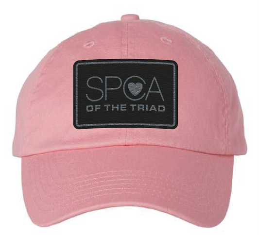 SPCA of the Triad Dad Patch Hat (Pink Hat, Black and Silver Patch)